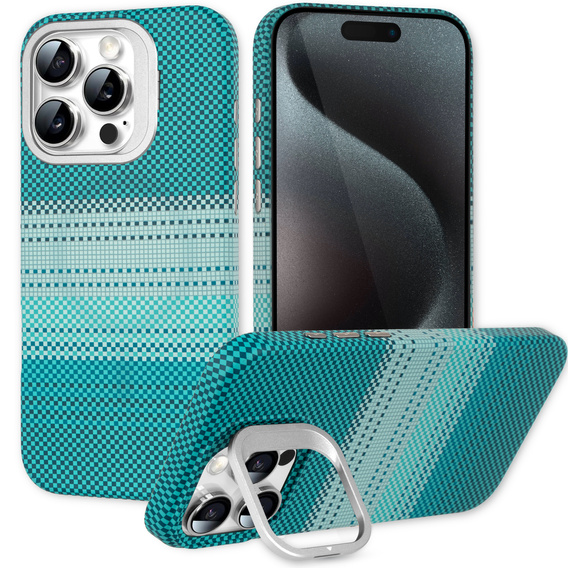 Carcasă pentru iPhone 15 Pro Max, cadru Kickstand, pentru MagSafe, Moon Green