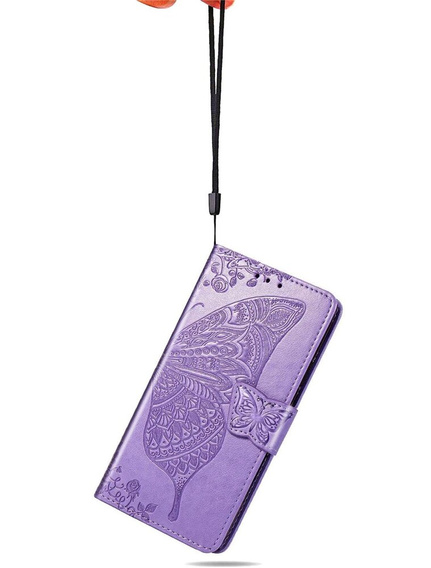 Cu clapetă pentru Oppo Reno 12 Pro, Butterfly, violet
