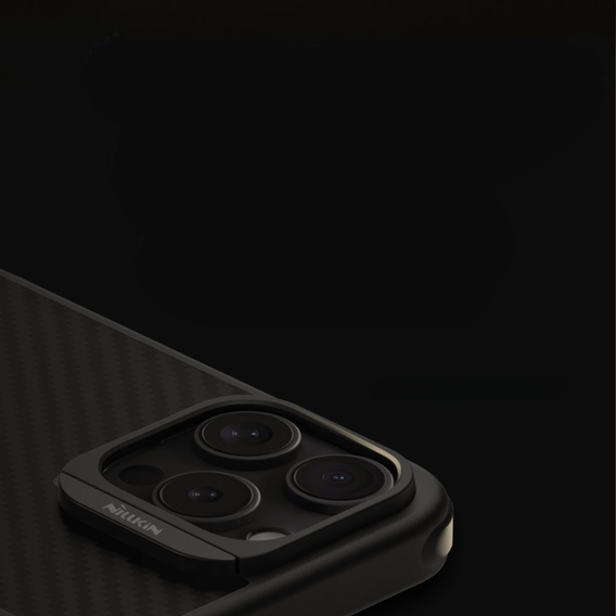 Carcasă pentru iPhone 16 Pro Max, carcasă blindată Nillkin, Carbon Fiber, pentru Magsafe, negru