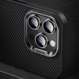 Carcasa BENKS Kevlar pentru iPhone 15 Pro Max, pentru MagSafe, Carbon Fiber, negru