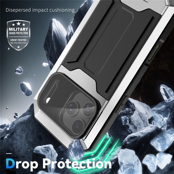 Carcasă blindată R-JUST cu protecție pentru ecran și suport pentru iPhone 17 Pro Max