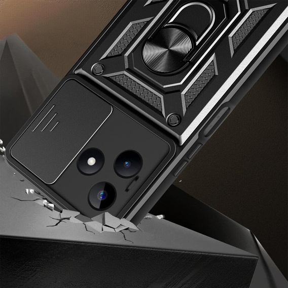 Husă blindată pentru Realme Note 50, CamShield Slide, negru