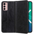 Huse pentru Motorola Moto G42 4G, Wallet Litchi Leather, negru