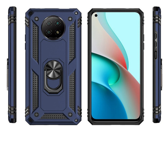 Husă blindată pentru Xiaomi Redmi Note 9T 5G, Nox Case Ring, albastru