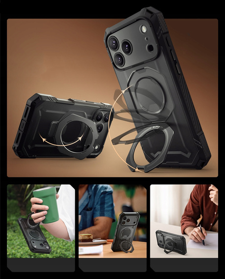 Carcasă Supcase pentru iPhone 17 Pro Max, Unicorn Beetle Grip Pro Mag, negru