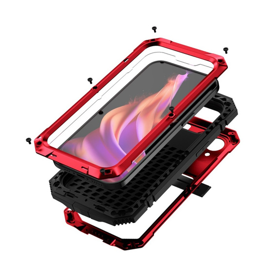 Husă pentru iPhone 15 Plus, R-JUST, armată, roșu / negru