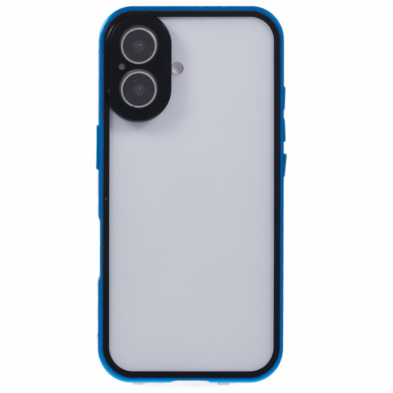 Husa pentru iPhone 16, Magnetic Dual Glass, albastru