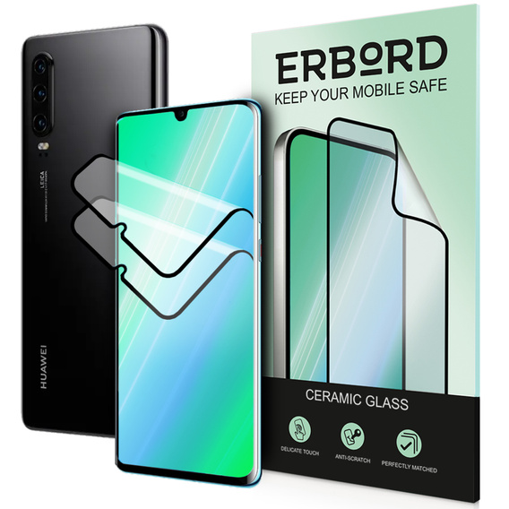 2x sticlă ceramică ERBORD Hybrid Glass pentru Huawei P30 Pro
