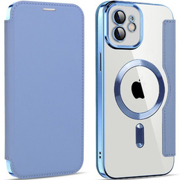 Cu clapetă pentru iPhone 11, RFID Wallet MagSafe CamShield, albastru