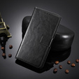Cazul Flap pentru Xiaomi Redmi 15 5G / 4G, texturat Crazy Horse, negru