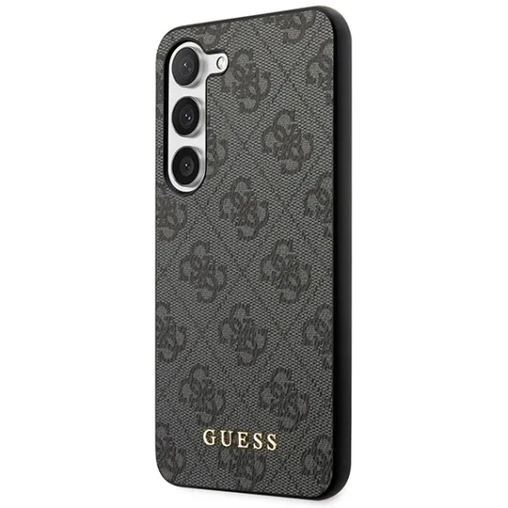 GUESS Huse pentru Samsung Galaxy S24+ Plus, 4G Metal Gold Logo, gri