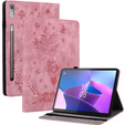 Husă cu clapetă pentru Lenovo Tab P12, flower, roz deschis