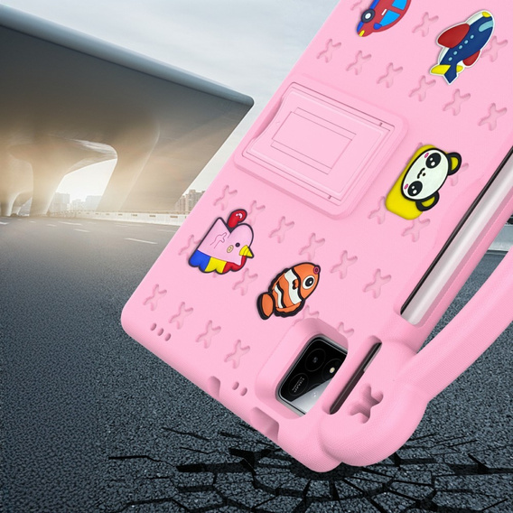 Husă pentru copii pentru Xiaomi Pad 7 / Xiaomi Pad 7 Pro, Cute Patterns, cu suport, roz