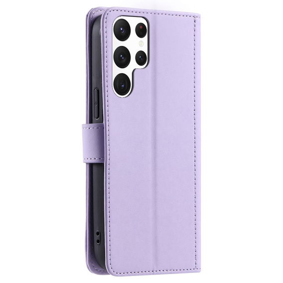Husă cu clapetă pentru Samsung Galaxy S25 Ultra, Rhombus Crossbody Leather, violet