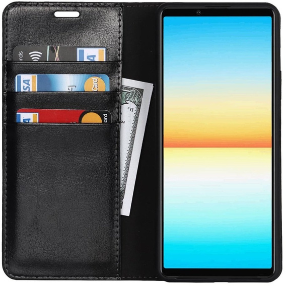Cu clapetă pentru Sony Xperia 1 IV, Wallet, negru