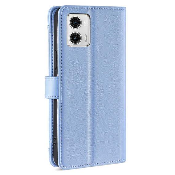 Cu clapetă pentru Motorola Moto G73 5G, Wallet Zipper Pocket, albastru