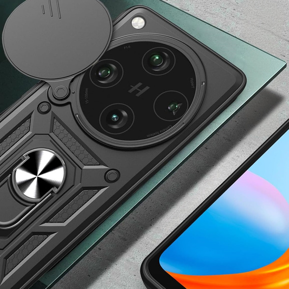 Husă blindată pentru Oppo Find X8 Pro, CamShield Slide, negru