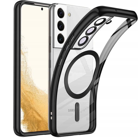 Husă pentru Samsung Galaxy S22, Electro MagSafe, negru + Sticlă pentru ecran