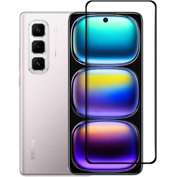 Sticlă călită 3D pentru Infinix Hot 50 Pro+ 4G, cadru negru