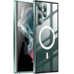 Carcasă de protecție pentru camera foto pentru Samsung Galaxy S22 Ultra, CamShield MagSafe, transparent / verde