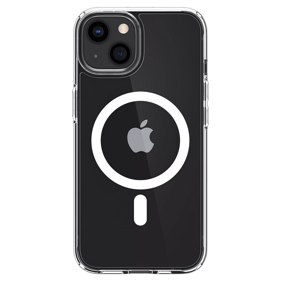 Carcasă MagSafe Spigen pentru iPhone 13 Mini, Ultra Hybrid, alb + 9H Tempered Glass