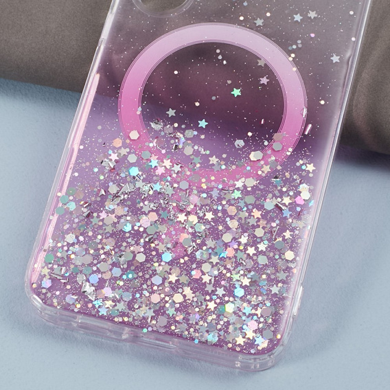 Husă pentru Samsung Galaxy S24, Glittery, pentru MagSafe, roz