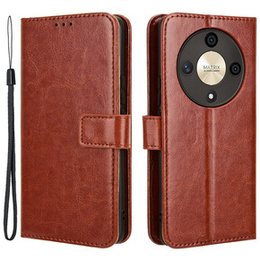 Cu clapetă pentru Honor Magic 6 Lite 5G, Crazy Horse Wallet, maro