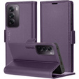Husă pentru Oppo Reno 12, ERBORD Glossy Litchi, portofel cu clapetă, violet