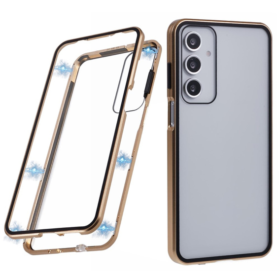 Husa pentru Samsung Galaxy A16, Magnetic Dual Glass, de aur