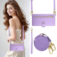 Cu clapetă pentru Samsung Galaxy A36 5G, Wallet Zipper Pocket, violet