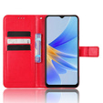 Cu clapetă pentru Oppo A17, Crazy Horse Wallet, roșu