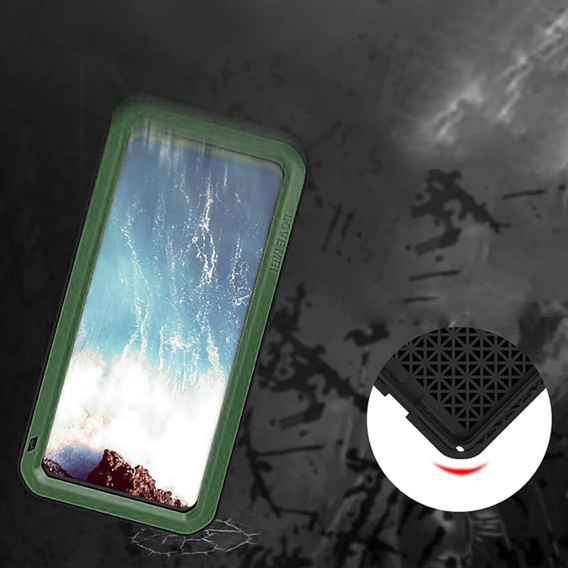 Love Mei Huse pentru Samsung Galaxy S20 Plus, armored with glass, verde