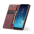 Husa CASEME pentru Samsung Galaxy S8, Leather Wallet Case, maroon