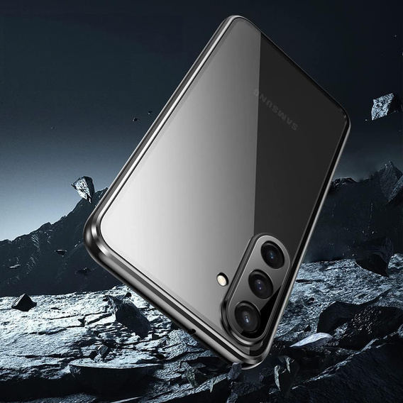 Husa pentru Samsung Galaxy A36, Magnetic Dual Glass, negru