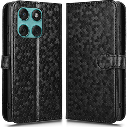 Husa cu clapetă pentru Motorola Edge 60 / 60 Fusion, Wallet Rhombus, negru