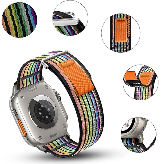 Curea din nailon pentru Apple Watch 1/2/3/4/5/6/7/8/9/10/SE/Ultra/Ultra 2 42/44/45/49MM