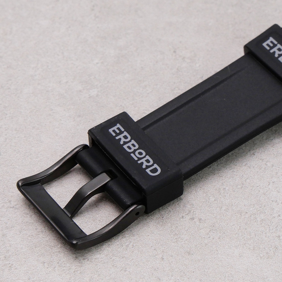ERBORD Curea universală de silicon ERBORD 22mm, Dual Color, neagră / cataramă neagră