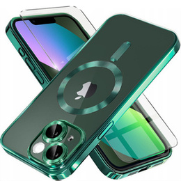 Husă pentru iPhone 13, Electro MagSafe, verde + Sticlă pentru ecran