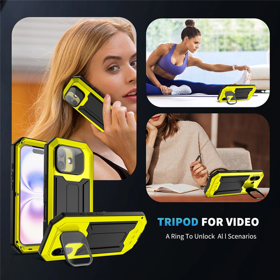 Husă blindată R-JUST cu protecție pentru ecran și suport pentru iPhone 17