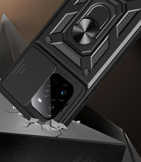 Husă blindată pentru Realme GT 7 Pro, CamShield Slide, negru