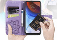 Cu clapetă pentru Motorola Moto G85, Butterfly, violet