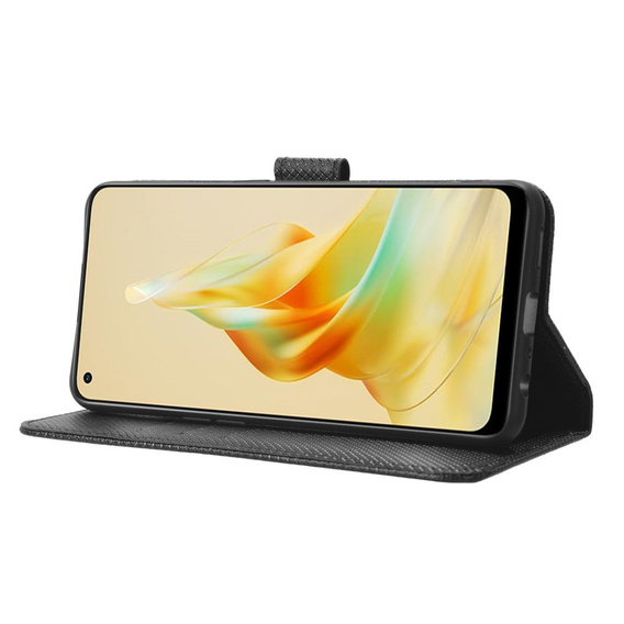 Cu clapetă pentru Oppo Reno8 T 4G, Wallet Smart Magnet, negru
