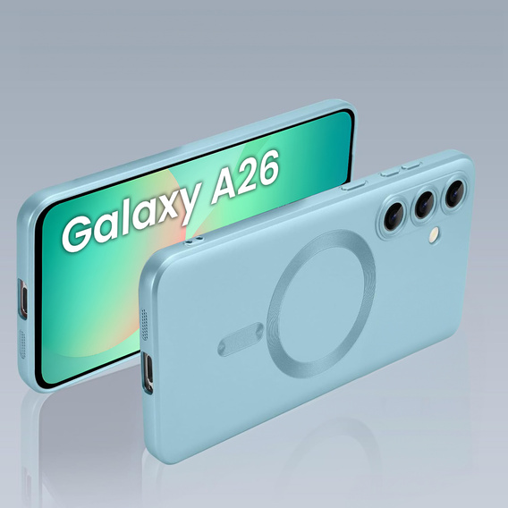 Carcasă pentru Samsung Galaxy A26, ColorMag, pentru MagSafe, albastru + sticlă călită 9H