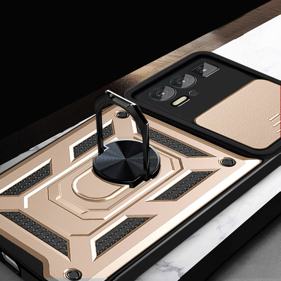 Husă blindată pentru Motorola Edge 20 Pro, CamShield Slide, de aur