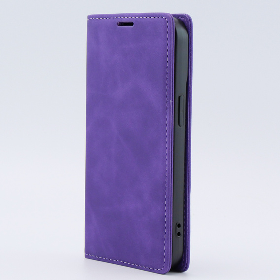 Husă pentru iPhone 15, ERBORD Vintage, portofel cu clapetă, violet