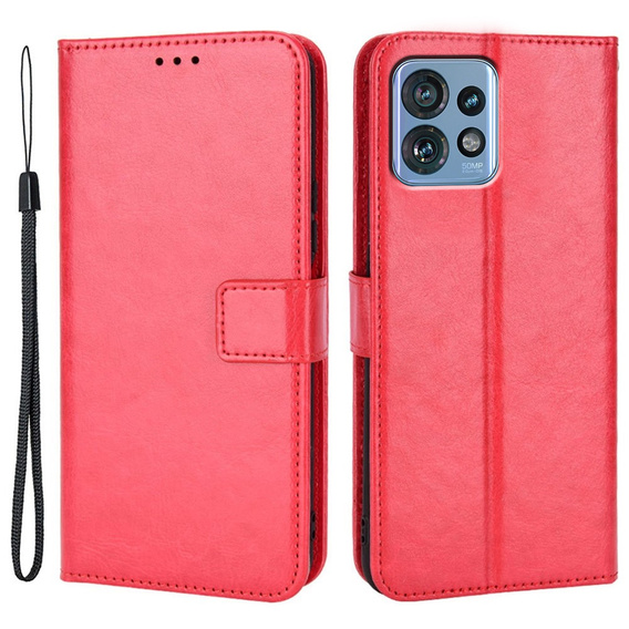 Cu clapetă pentru Motorola Edge 40 Pro, Wallet, roșu