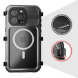 Carcasă impermeabilă IP68 pentru iPhone 15 Pro Max, SHELLBOX MagSafe, negru