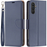 Cu clapetă pentru Samsung Galaxy A34 5G, Wallet Litchi Magnet, albastru închis