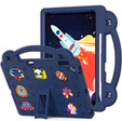 Husă pentru copii pentru iPad 10.2" 2021/2020/2019 (9/8/7 gen.) / Air 10.5" 2019 (3 gen.), Cute Patterns, cu suport, albastru închis