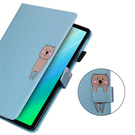 Husă pentru iPad 10.2" 2021/2020/2019 (9/8/7 gen.), cu clapetă, animal, albastru